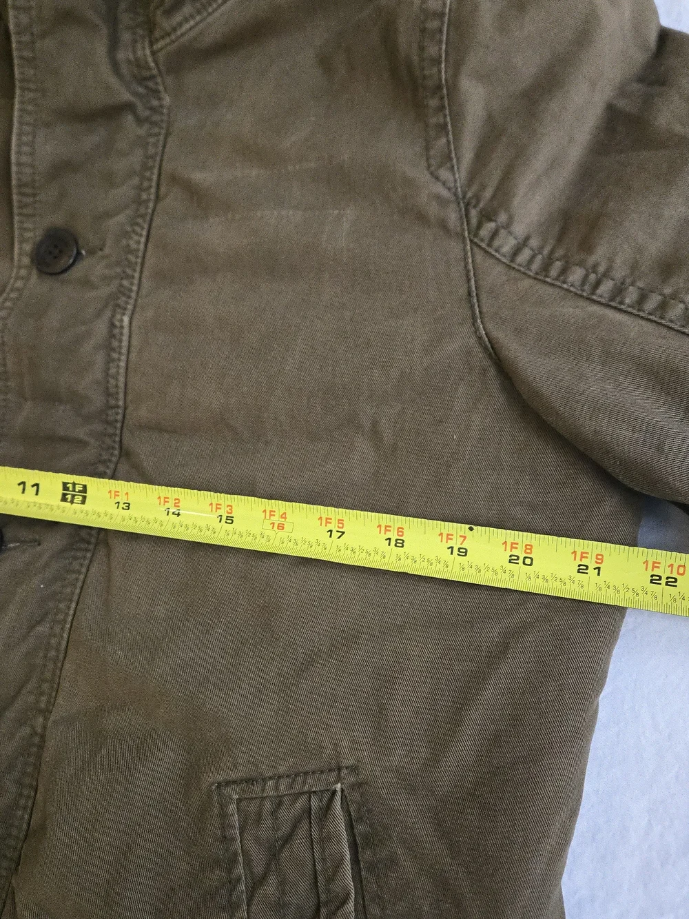 Hollister Olive Green Military Field Jacket Sherpa Lined Button Front MKY